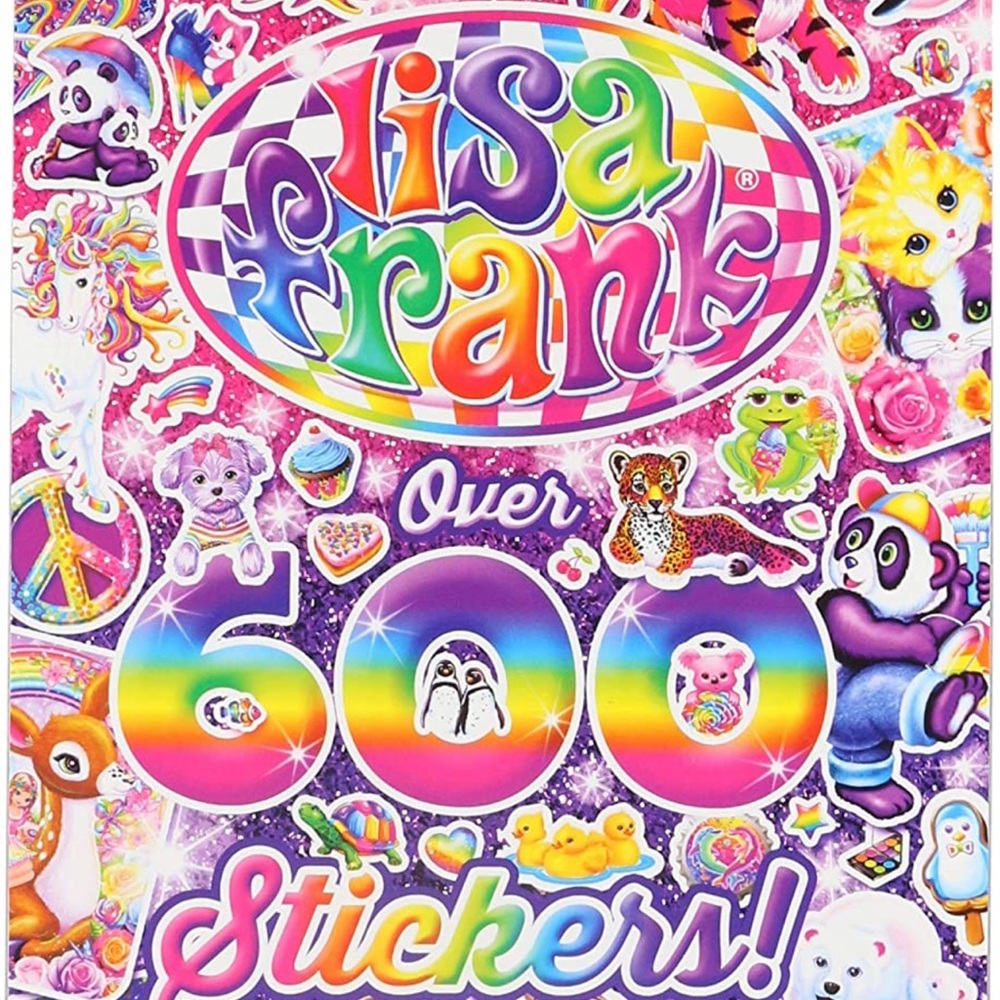 Lisa Frank 600 Stickers Book 5 Pages of Collectible Stickers Crafts Scrapbooking